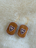 Quill Hearts on Moose Hide